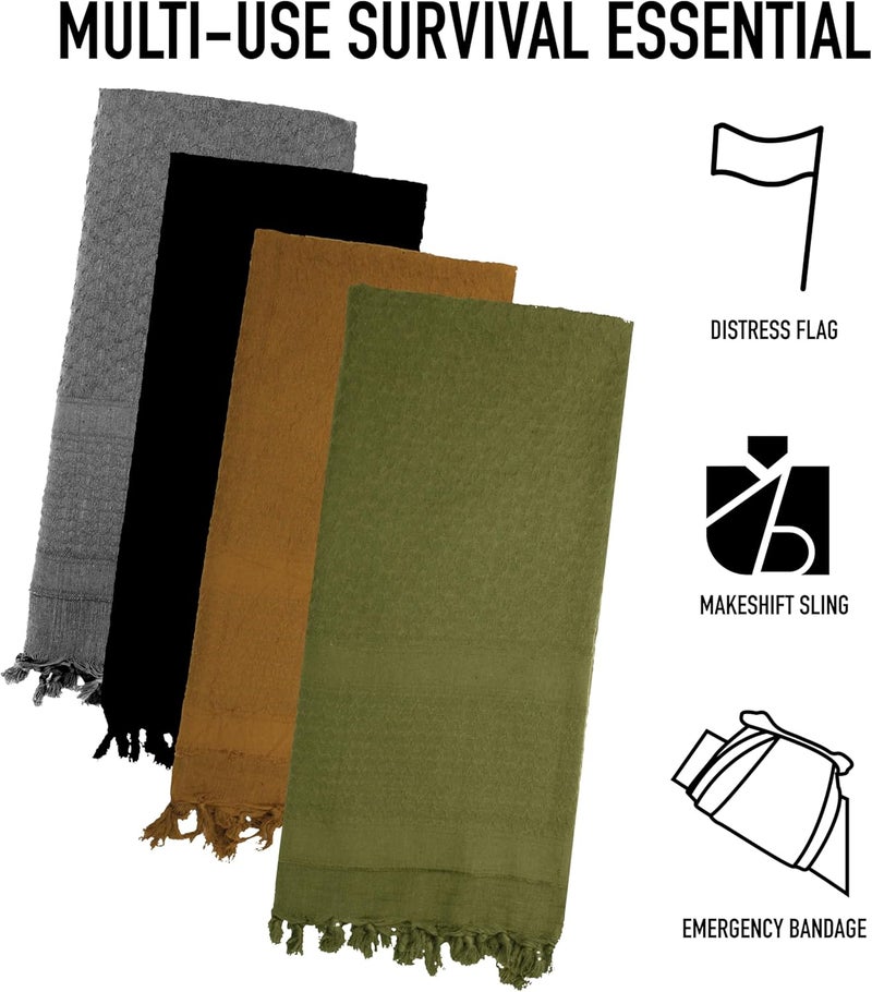 ROTHCO Solid Color Shemagh Tactical Desert Keffiyeh Scarf – Versatile Head and Neck Wrap – Great for Camping, Hiking, and Other Outdoor Activities – Coyote Brown - Image 3